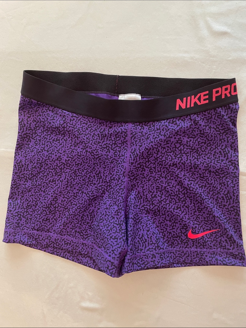 Nike Purple Compression Training Shorts with Black Waistband